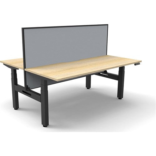 Rapidline Boost  Back To Back Workstation   Screen 2 Person 1800mmW Oak/Black