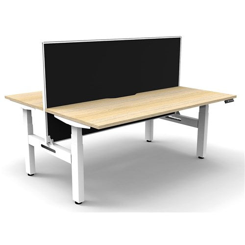 Rapidline Boost  Back To Back Workstation   Screen 2 Person 1800mmW Oak/White