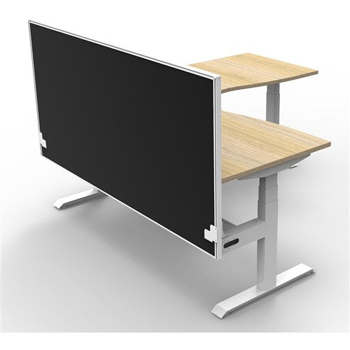Rapidline Boost  Corner Workstation   Screen   Cable Tray 1800/1500mmW Oak/White