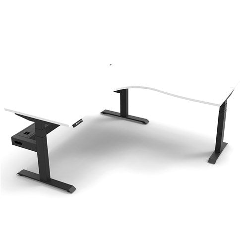 Rapidline Boost  Corner Workstation   Tray 1800/1800W x 750D x 1270mmH White / Black