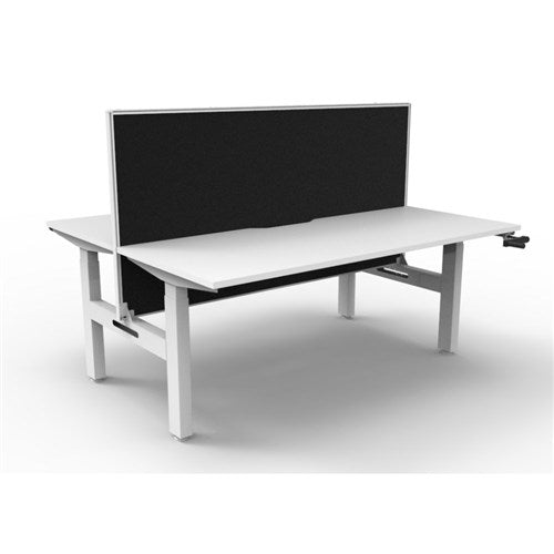 Rapidline Boost Manual Height Adjustable Workstastion   Screen 2 Person 1500W Wht/Wht