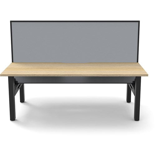 Rapidline Boost Static Back To Back Workstation   Screen 2 Person 1200mmW Oak/Black
