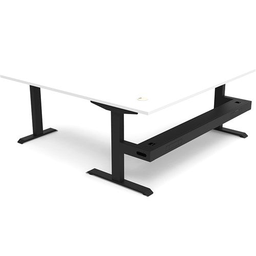 Rapidline Boost Static Corner Workstation   Tray 1800/1500W x 750D x 730mmH White/Black