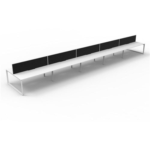 Rapidline Deluxe Infinity Desk Loop Leg Double Sided   Screen 10 Person 7500mmW White/White