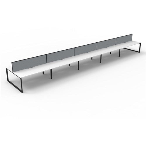 Rapidline Deluxe Infinity Desk Loop Leg Double Sided   Screen 10 Person 9000mmW White/Black
