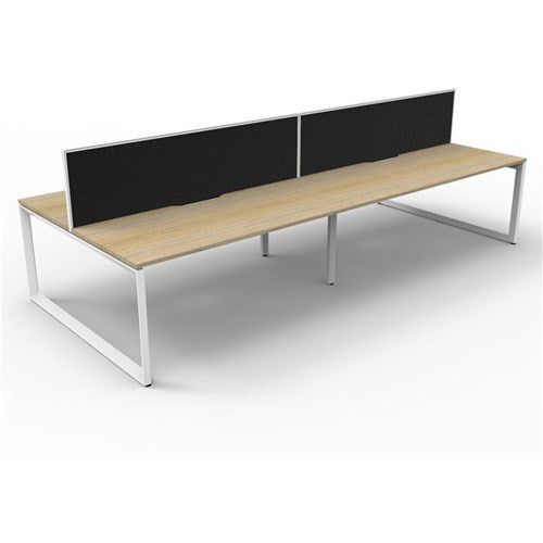 Rapidline Deluxe Infinity Desk Loop Leg Double Sided   Screen 4 Person 2400mmW Oak/White