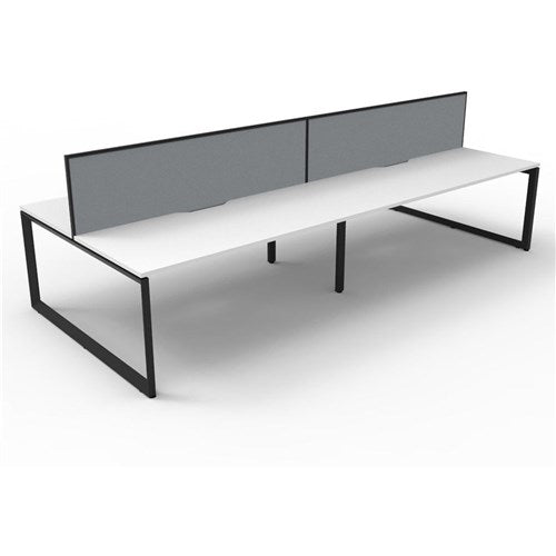 Rapidline Deluxe Infinity Desk Loop Leg Double Sided   Screen 4 Person 2400mmW White/Black