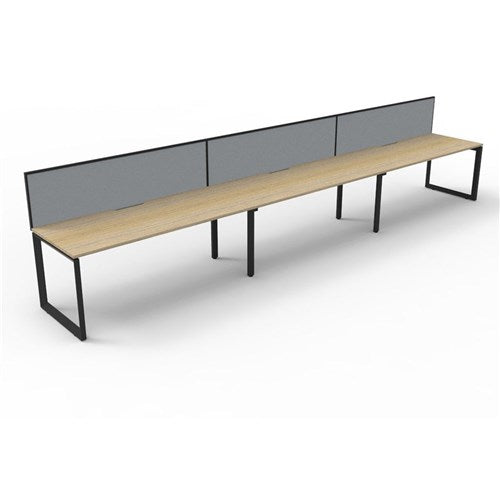 Rapidline Deluxe Infinity Desk Loop Leg Single Sided   Screen 3 Person 4500mmW Oak/Black