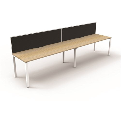 Rapidline Deluxe Infinity Desk Profile Leg One Sided   Screen 2 Person 3600mmW Oak/White