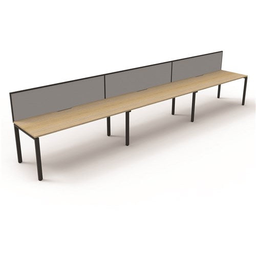 Rapidline Deluxe Infinity Desk Profile Leg One Sided   Screen 3 Person 4500mmW Oak/Black