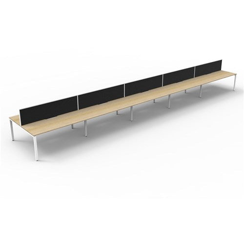 Rapidline Deluxe Infinity Desk Profile Leg Two Sided   Screen 10 Person 6000mmW Oak/White