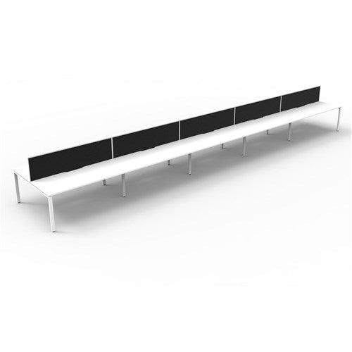 Rapidline Deluxe Infinity Desk Profile Leg Two Sided   Screen 10 Person 7500mmW White/White