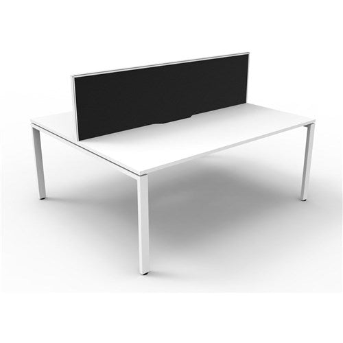 Rapidline Deluxe Infinity Desk Profile Leg Two Sided   Screen 2 Person 1200mmW White/White