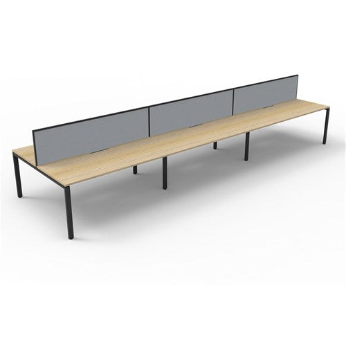 Rapidline Deluxe Infinity Desk Profile Leg Two Sided   Screen 6 Person 4500mmW Oak/Black