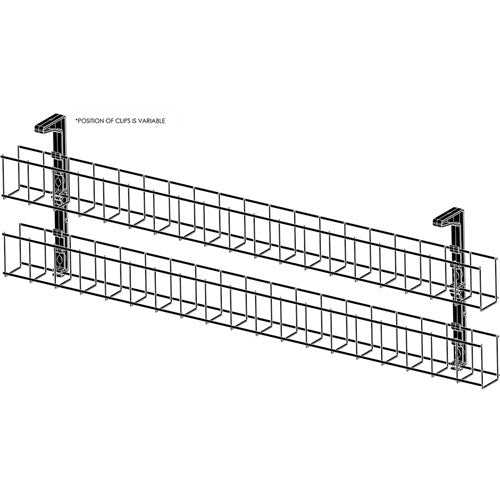 Rapidline Dual Tier Cable Basket Kit 1550mm 4GPO   4Data 2.5M Interconnecting Lead Blk