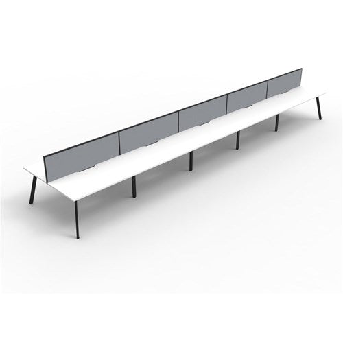 Rapidline Eternity Workstation Double Sided 10 Person Screen 7500Wx1530Dx1200mmH White/Blk