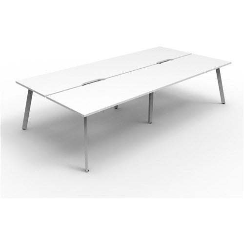 Rapidline Eternity Workstation Double Sided 4 Person 3600W x 1530D x 730mmH White/White