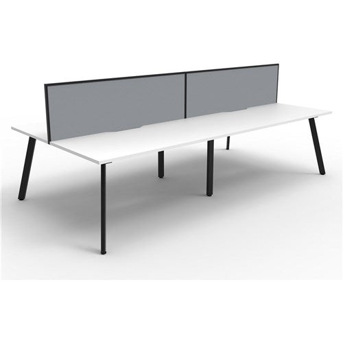 Rapidline Eternity Workstation Double Sided 4 Person   Screen 2400Wx1530Dx1200mmH White/Blk