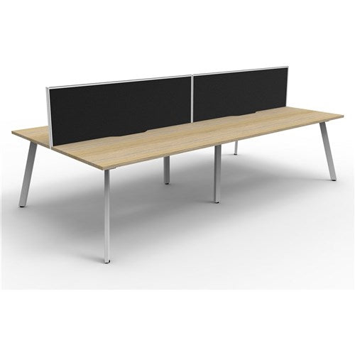 Rapidline Eternity Workstation Double Sided 4 Person   Screen 3000Wx1530Dx1200mmH Oak/White