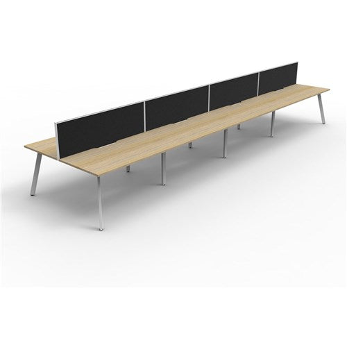 Rapidline Eternity Workstation Double Sided 8 Person   Screen 4800Wx1530Dx1200mmH Oak/White
