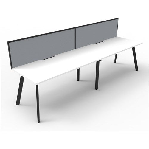 Rapidline Eternity Workstation Single Sided 2 Person   Screen 3600Wx750Dx1200mmH White/Black