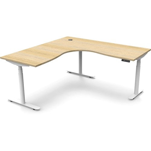 Rapidline Halo  Corner Workstation 1800/1500W x 750D x 1270mmH Oak/White