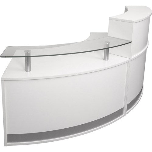 Rapidline Modular Reception Counter With Glass Hob 1339W x 872D x 935mmH White