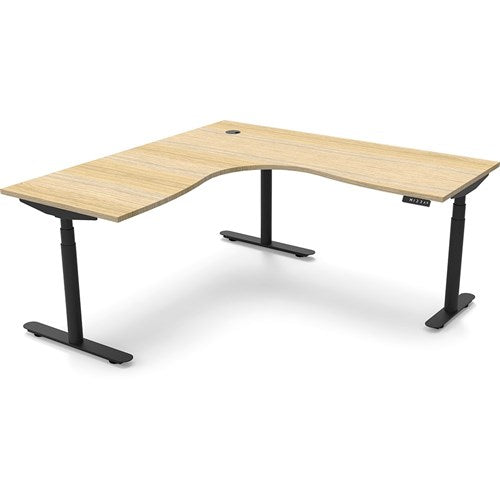Rapidline Halo  Corner Workstation 1800/1800W x 750D x 1270mmH Oak/Black