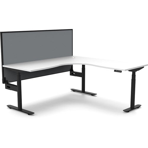Rapidline Halo  Corner Workstation Screen 1500/1500W x 750D x 1330mmH White/Black