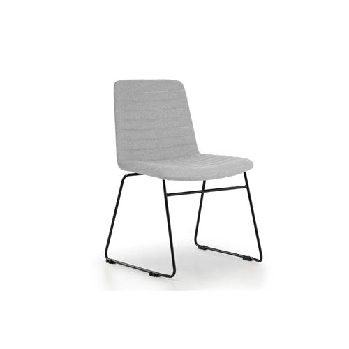 Rapidline Pixel Visitor Chair Black Sled Base Light Grey Fabric Seat