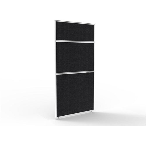 Rapidline SHUSH30  Screen 750W x 30D x 1500mmH White Frame Black Pinnable Fabric