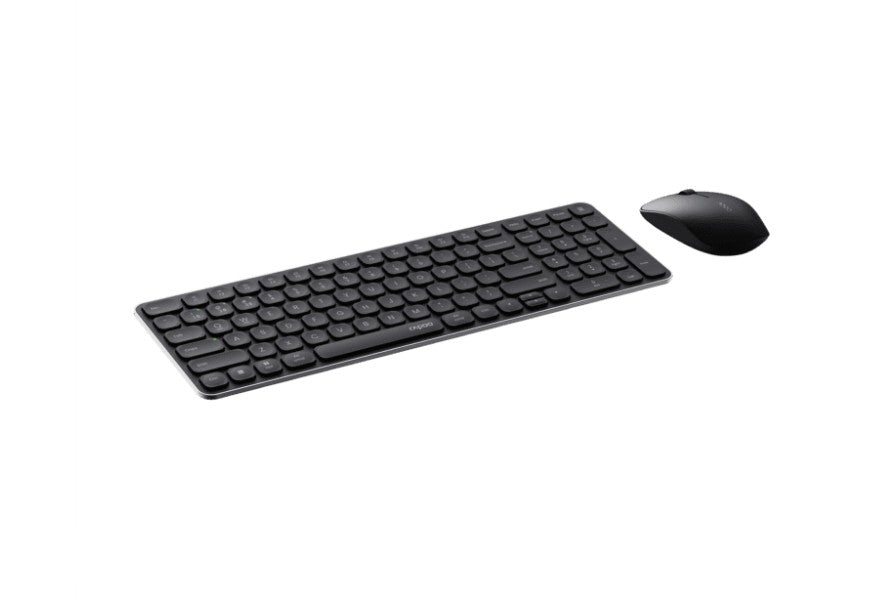 RAPOO 9320M Bluetooth 4.0, 5.0   2.4G  Wireless Multi-mode Keyboard Mouse Combo, Aluminum Base, 2400 DPI, 10M Range, Compact Black Retail Pack