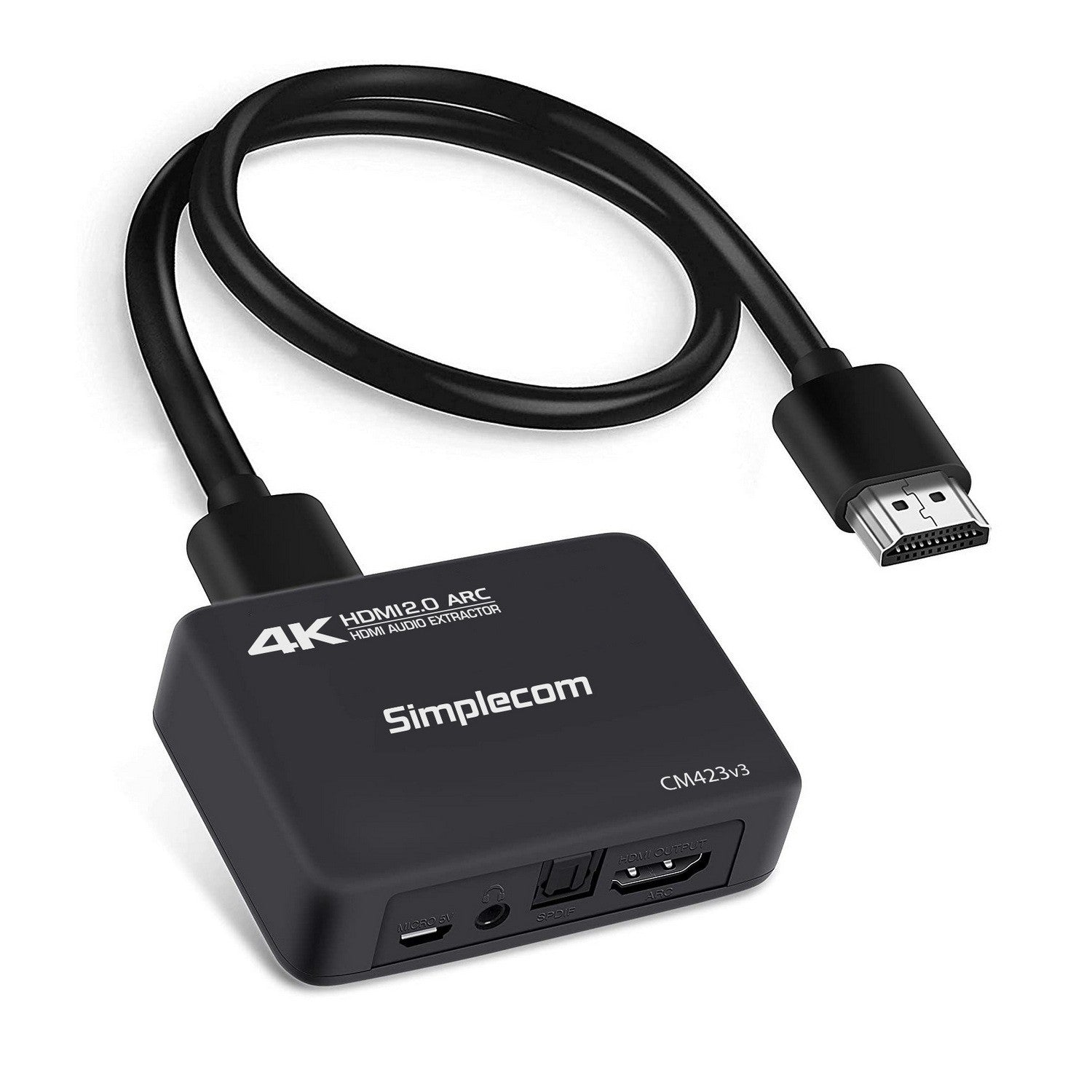 Simplecom CM423v3 HDMI 2.0 Audio Extractor Optical SPDIF   3.5mm Stereo with ARC 4K@60Hz
