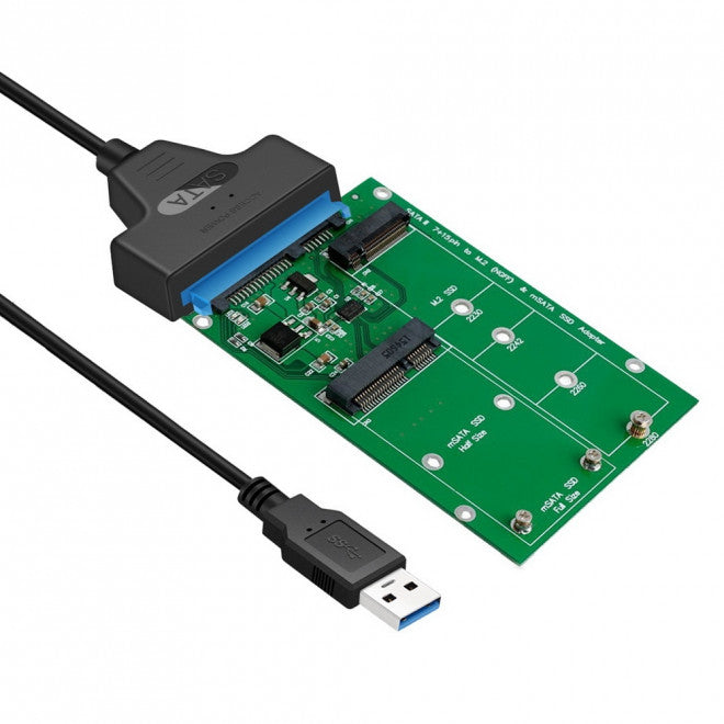 Simplecom SA221 USB 3.0 to mSATA   NGFF M.2 (B Key) SSD 2 in 1 Combo Adapter