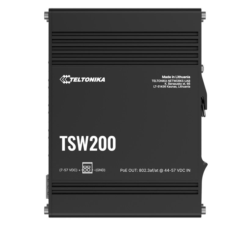 Teltonika TSW200 Industrial PoE  Ethernet Switch, 2x SFP Ports, 8x PoE  Ports with speeds up to 1000 Mbps, Power Up to 240 W, PSU excluded