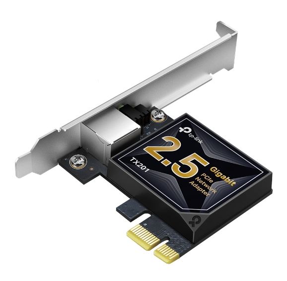 TP-Link TX201 2.5G 2.5 Gigabit PCI Express Network Adapter Low-Profile & Full-Height Brackets 1 PCI Express 2.1 x 1, 1 RJ45 Gigabit/Megabit Port (NI