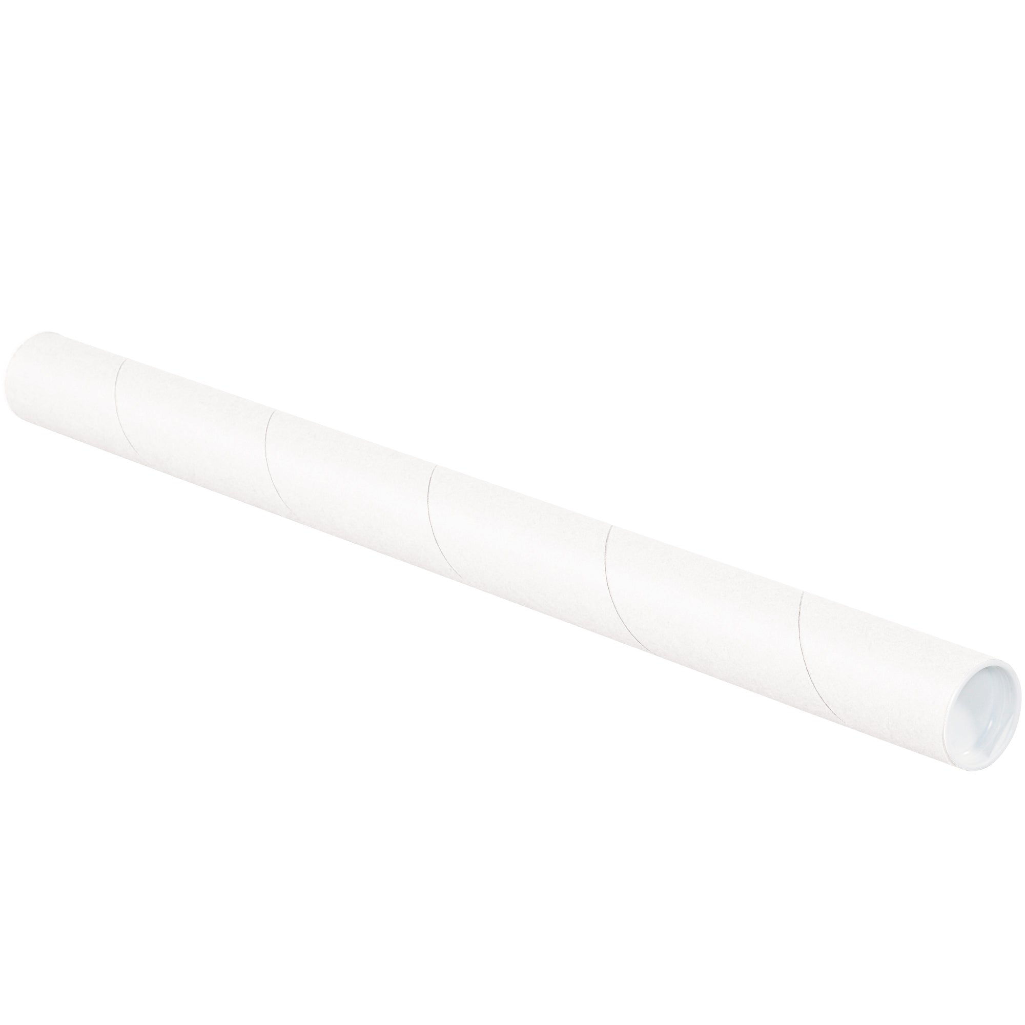 1 1/2 x 24" White Tubes with Caps (P1524W) Case Of 50