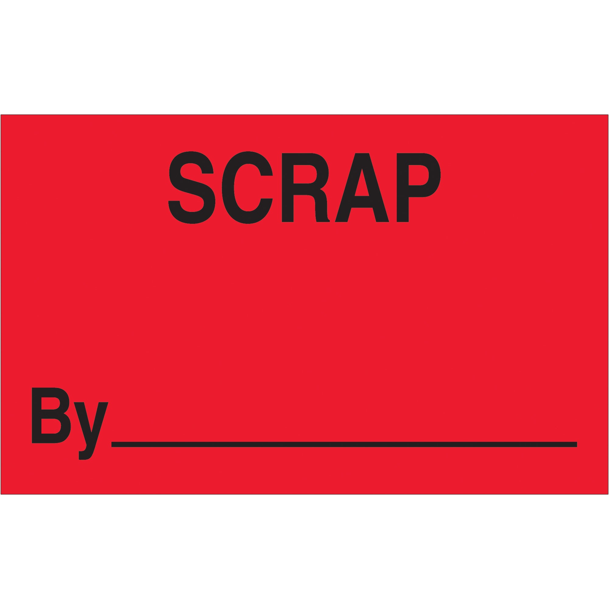 1 1/4 x 2" - "Scrap By" (Fluorescent Red) Labels (DL1166) Roll Of 500