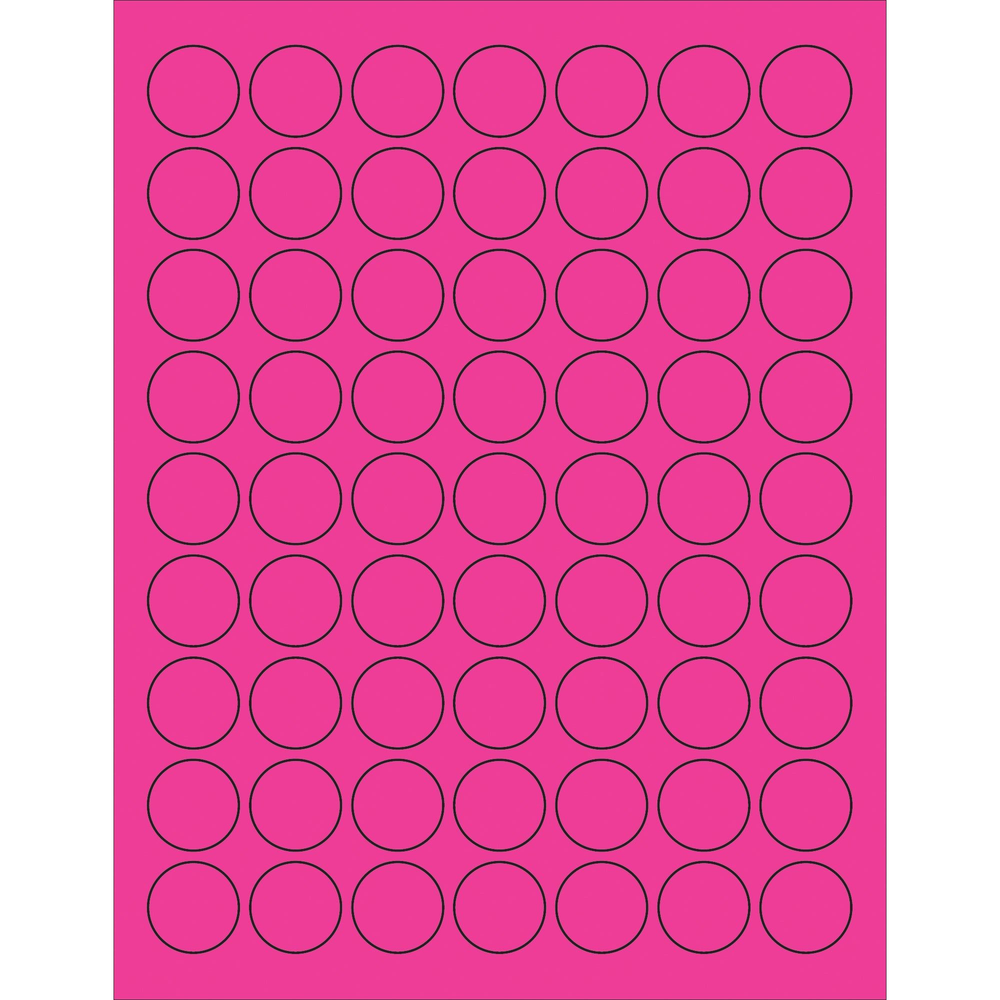 1" Fluorescent Pink Circle Laser Labels (LL191PK) Case Of 6300