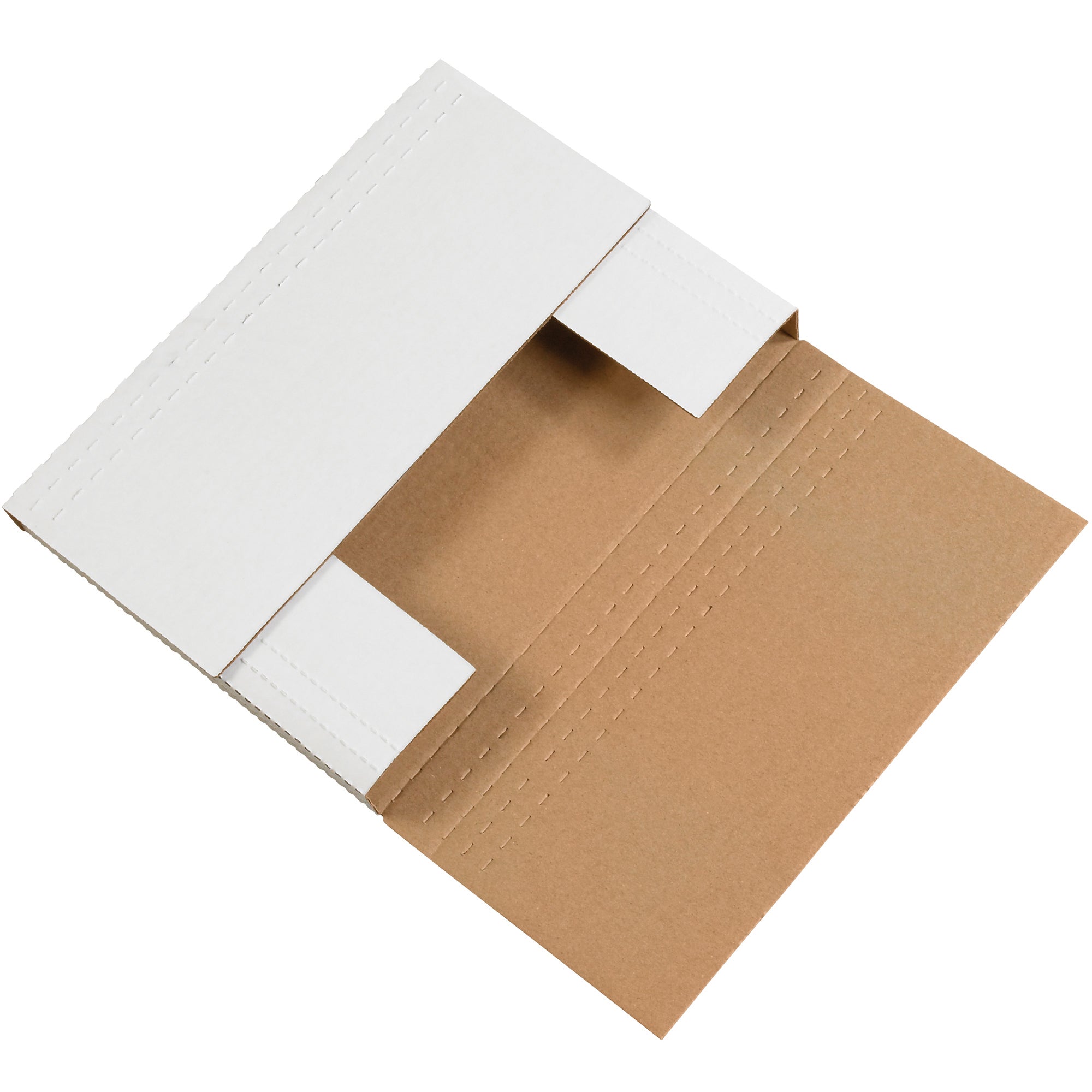 12 1/8 x 9 1/8 x 2" White Easy-Fold Mailers (M2BK) Bundle Of 50
