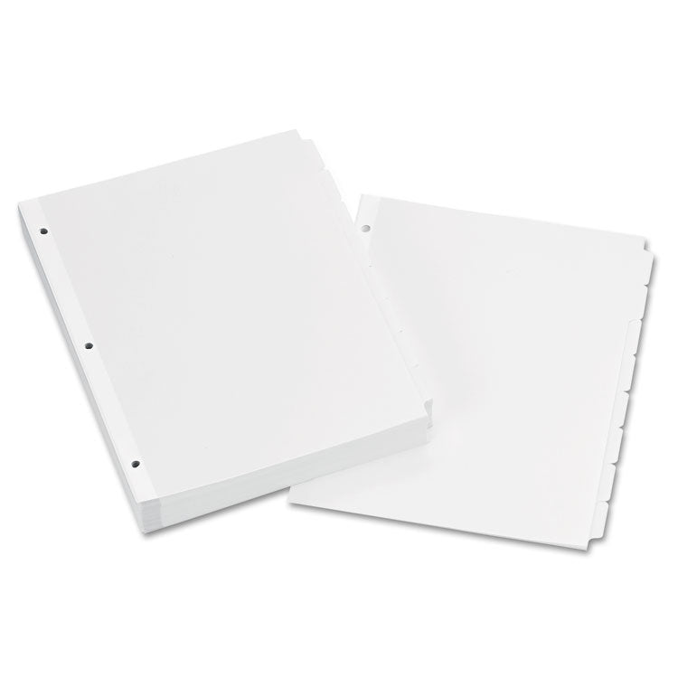Avery Write and Erase Plain-Tab Paper Dividers, 8-Tab, 11 x 8.5, White, 24 Sets (AVE11507) Box of 24