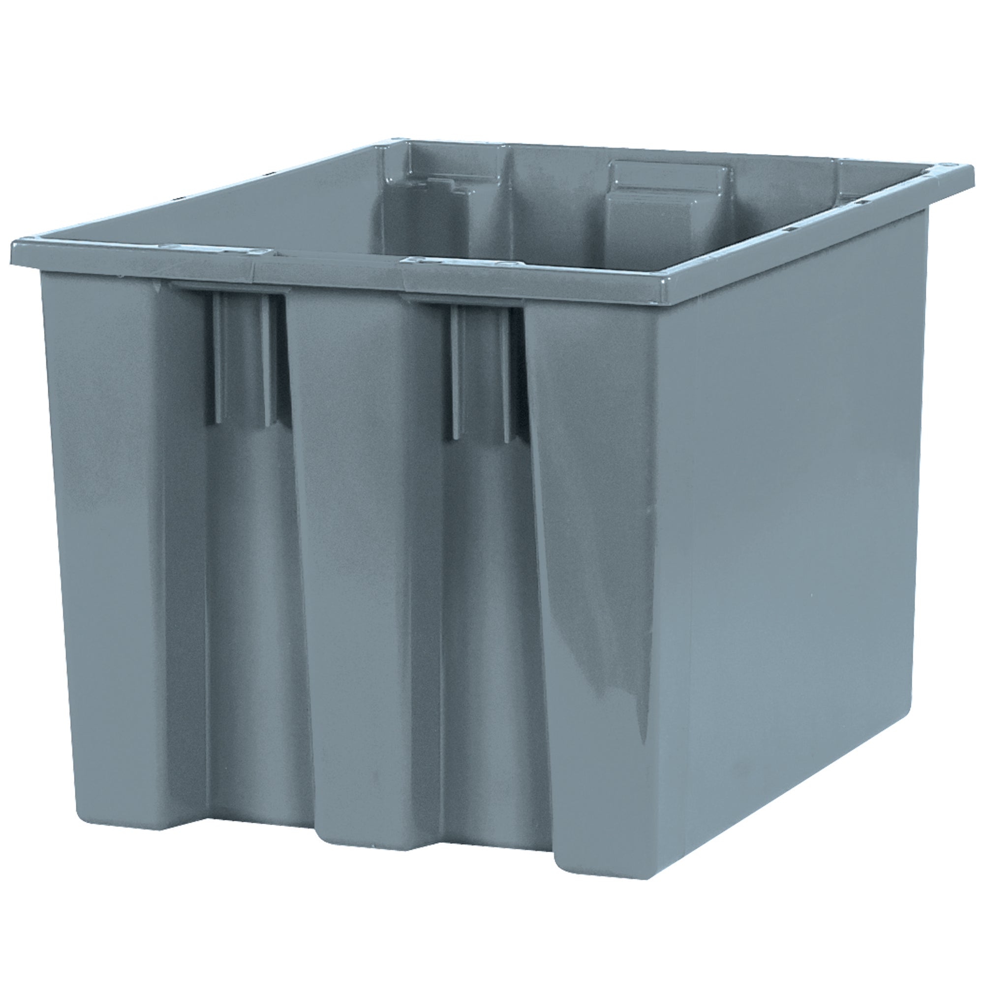 17 x 14 1/2 x 12 7/8" Gray Stack & Nest Containers (BINS118) Case Of 6