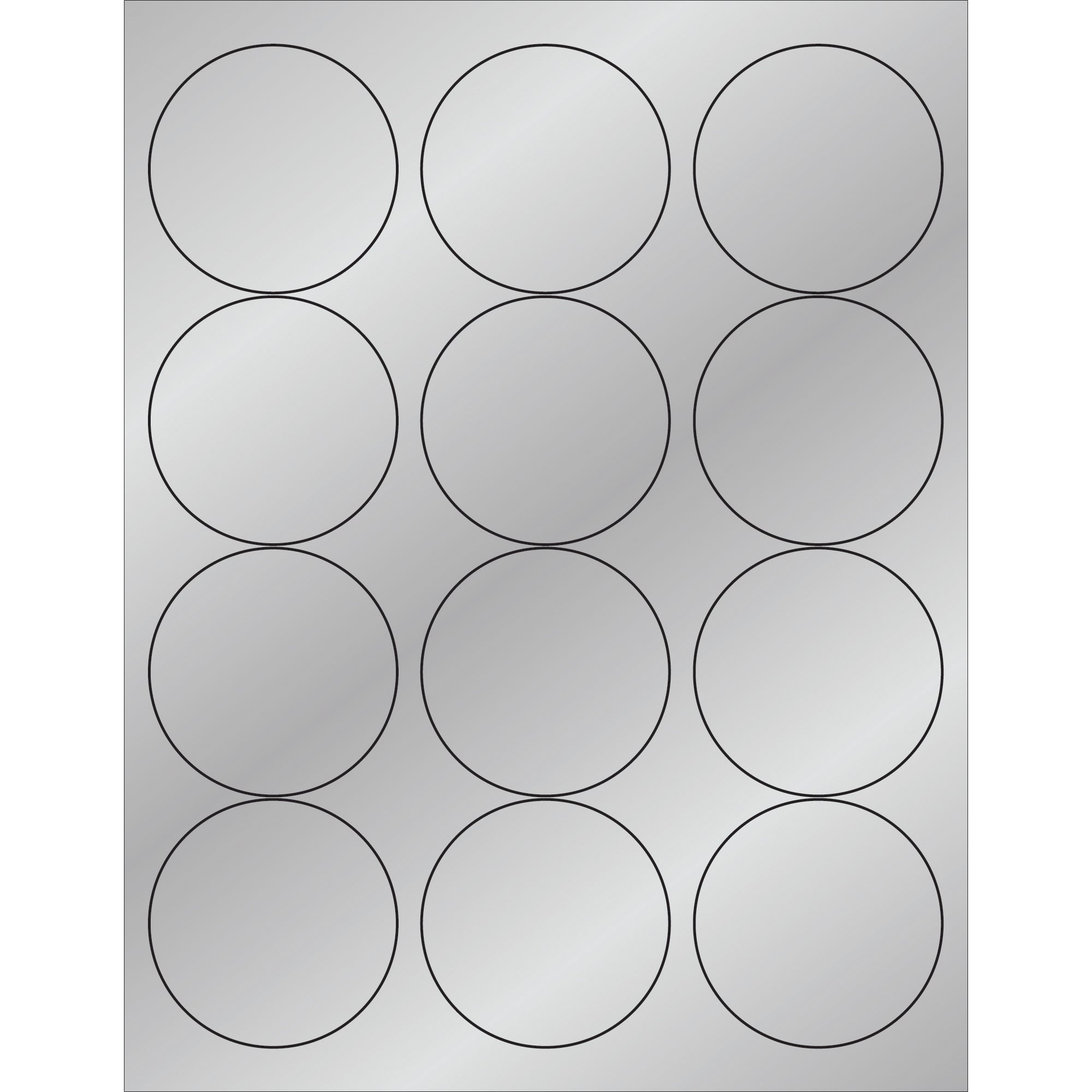 2 1/2" Silver Foil Circle Laser Labels (LL217SR) Case Of 1200