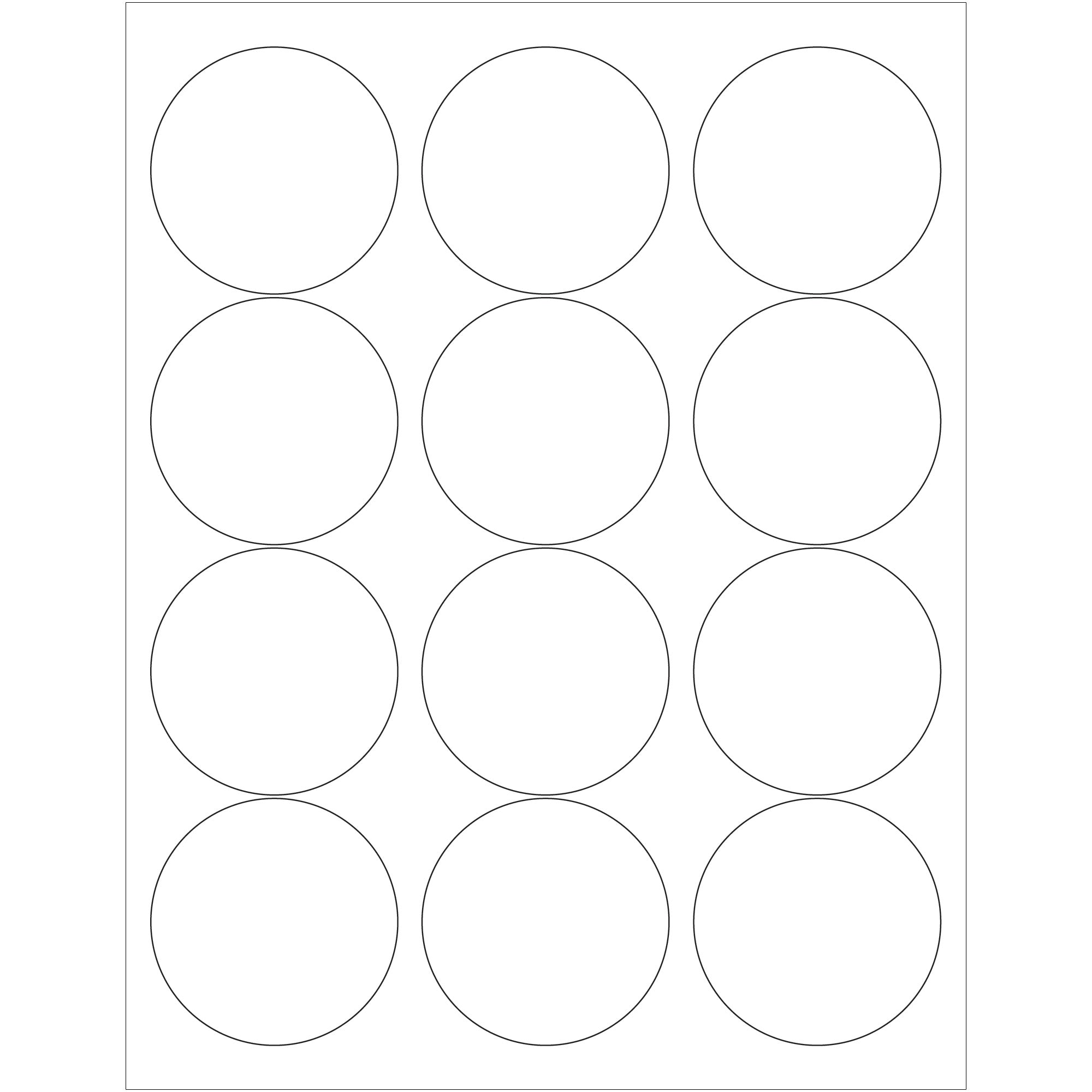 2 1/2" White Circle Laser Labels (LL146) Case Of 1200
