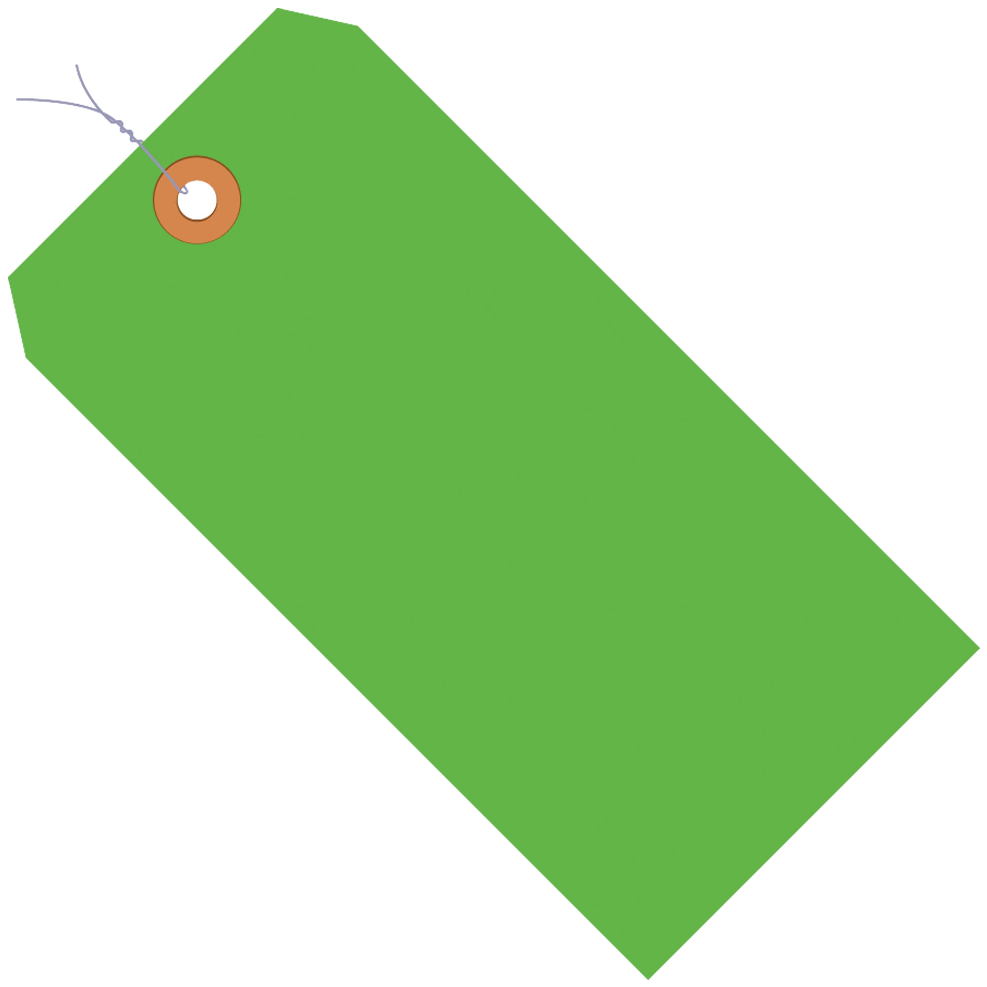 2 3/4 x 1 3/8" Fluorescent Green 13 Pt. Shipping Tags - Pre-Wired (G12013B) Case Of 1000