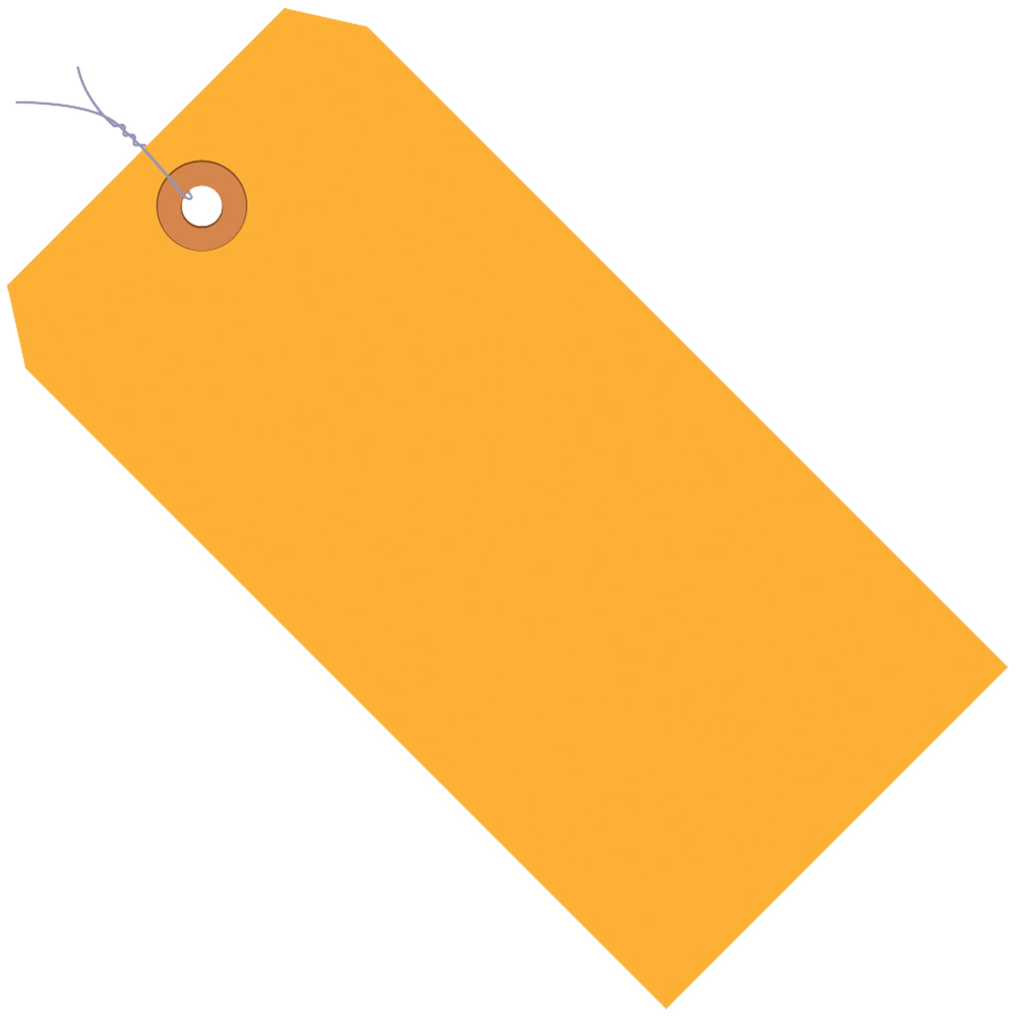 2 3/4 x 1 3/8" Fluorescent Orange 13 Pt. Shipping Tags - Pre-Wired (G12013D) Case Of 1000