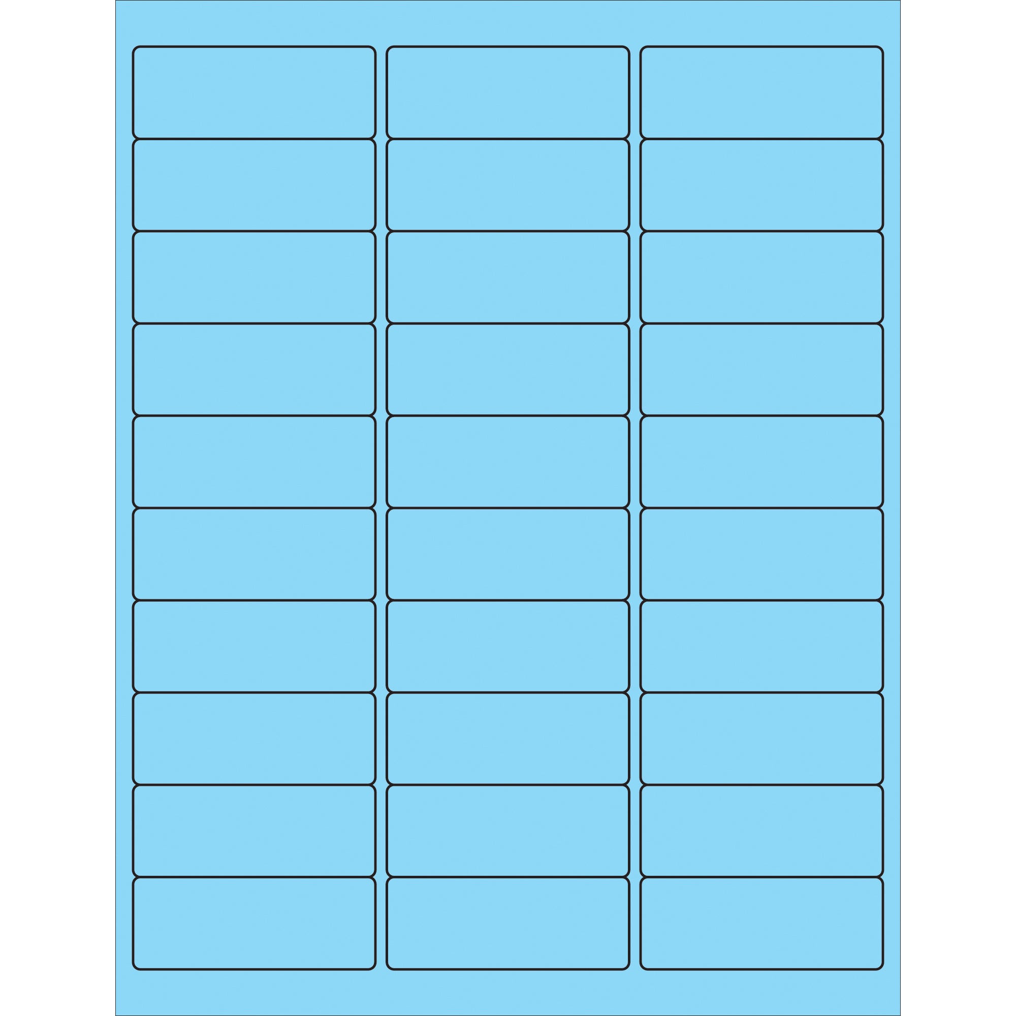 2 5/8 x 1" Fluorescent Pastel Blue Rectangle Laser Labels (LL173BE) Case Of 3000