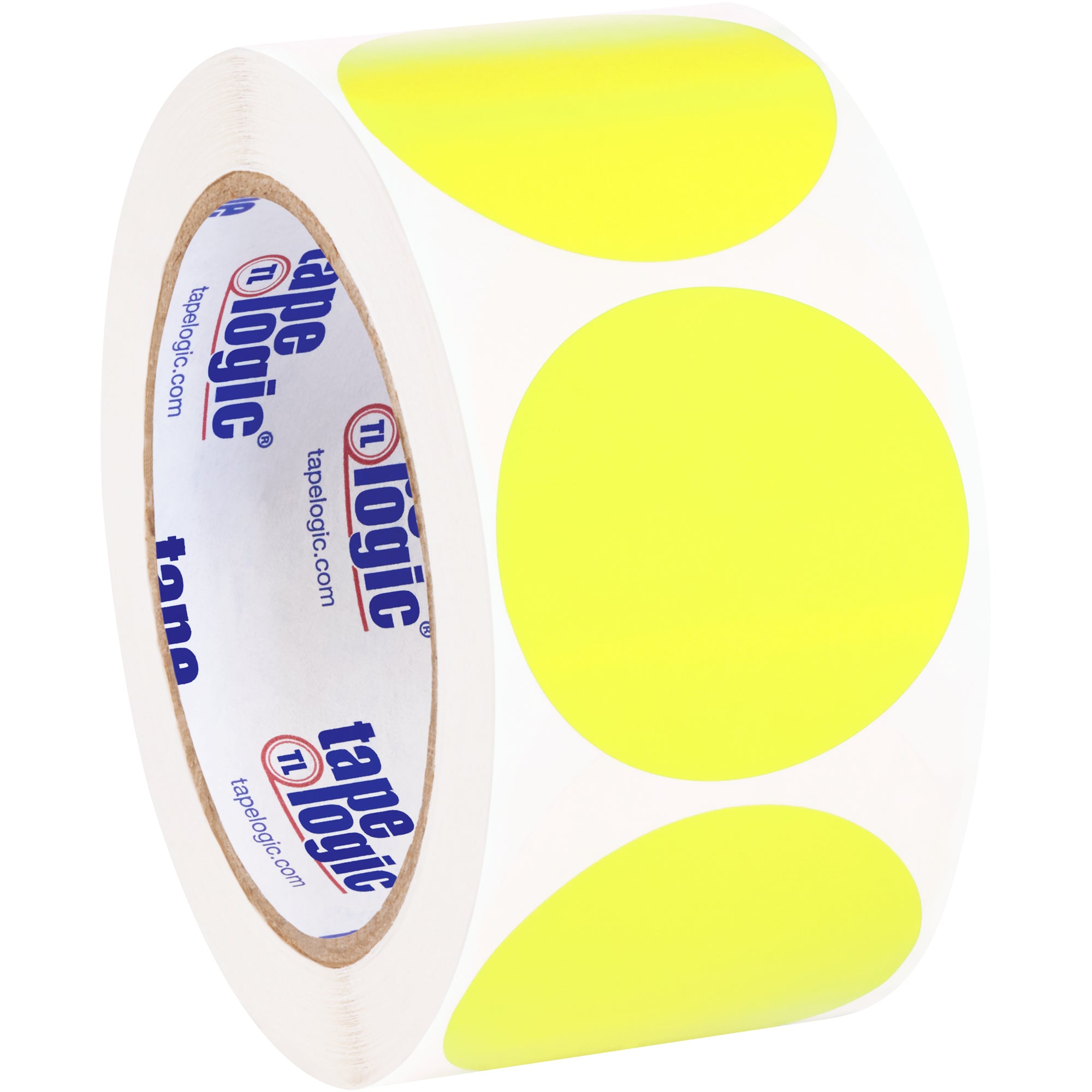2" Circles - Fluorescent Yellow Removable Labels (DL1390FY) Roll Of 500