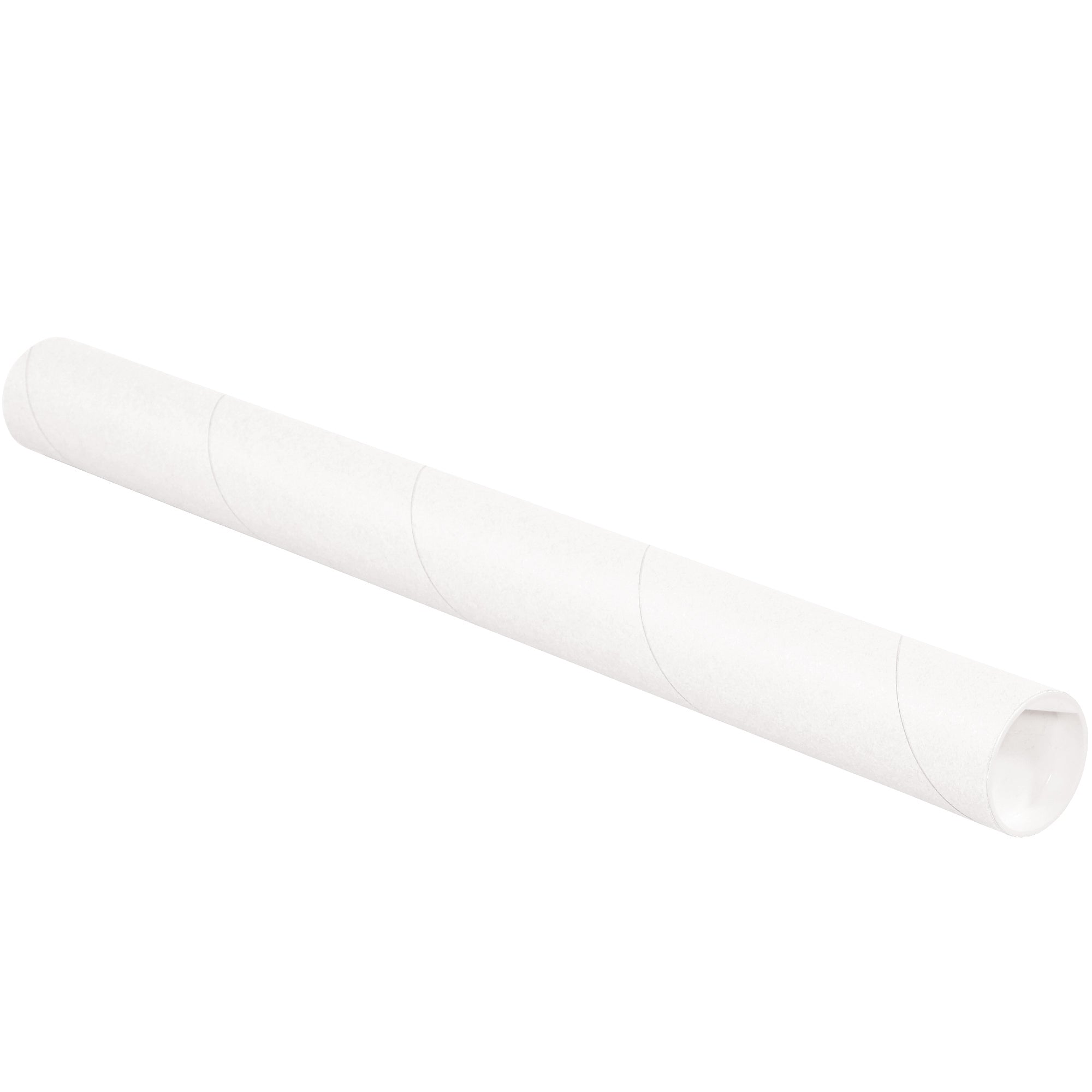 2 x 20" White Tubes with Caps (P2020W) Case Of 50