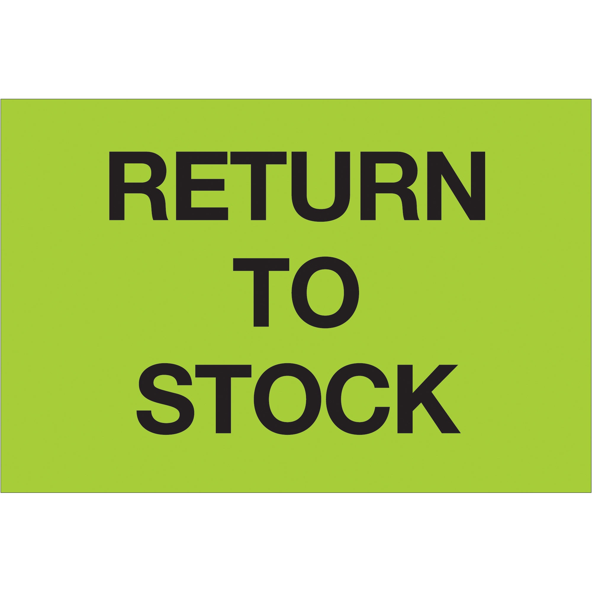 2 x 3" - "Return To Stock" (Fluorescent Green) Labels (DL1151) Roll Of 500